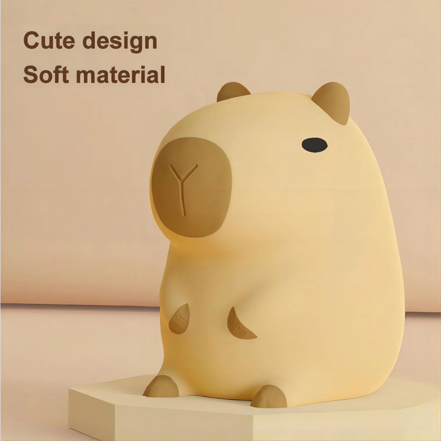 Cute Cartoon Capybara Silicone Night Light USB Rechargeable Timing Dimming Sleep Night Lamp for Children's Room Decor