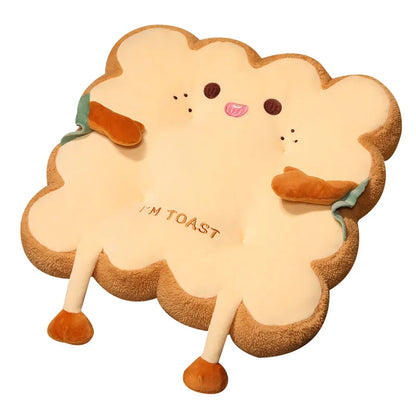 Simulation Bread Toast Cushion Stuffed Memory Foam Sliced Bread Food Pillow Sofa Chair Decor Seat Cushion Cute Student Chair Pad