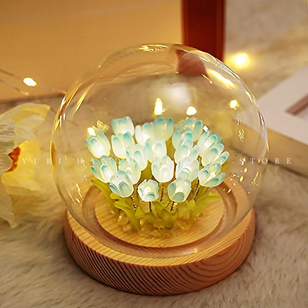 Tulip Night Light Handmade DIY Materials Home Decoration Bedroom Ornaments Girl Friend Family Birthday Gift Wedding Proposal