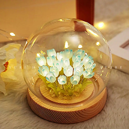 Tulip Night Light Handmade DIY Materials Home Decoration Bedroom Ornaments Girl Friend Family Birthday Gift Wedding Proposal